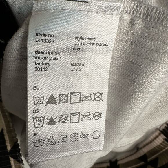 Wesc Mens Size Medium Womens Large Corduroy Trucker Blanket Jacket Aztec Western - Picture 13 of 13